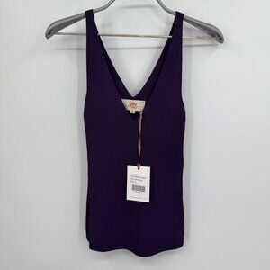 Kilte Collection The Katherine Rib Knit Tank Top size 0 XS in Plum Purple Rayon